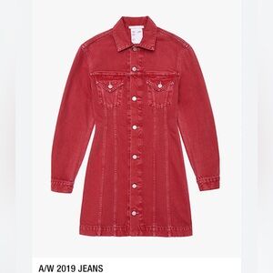 Helmet Lang red denim dress